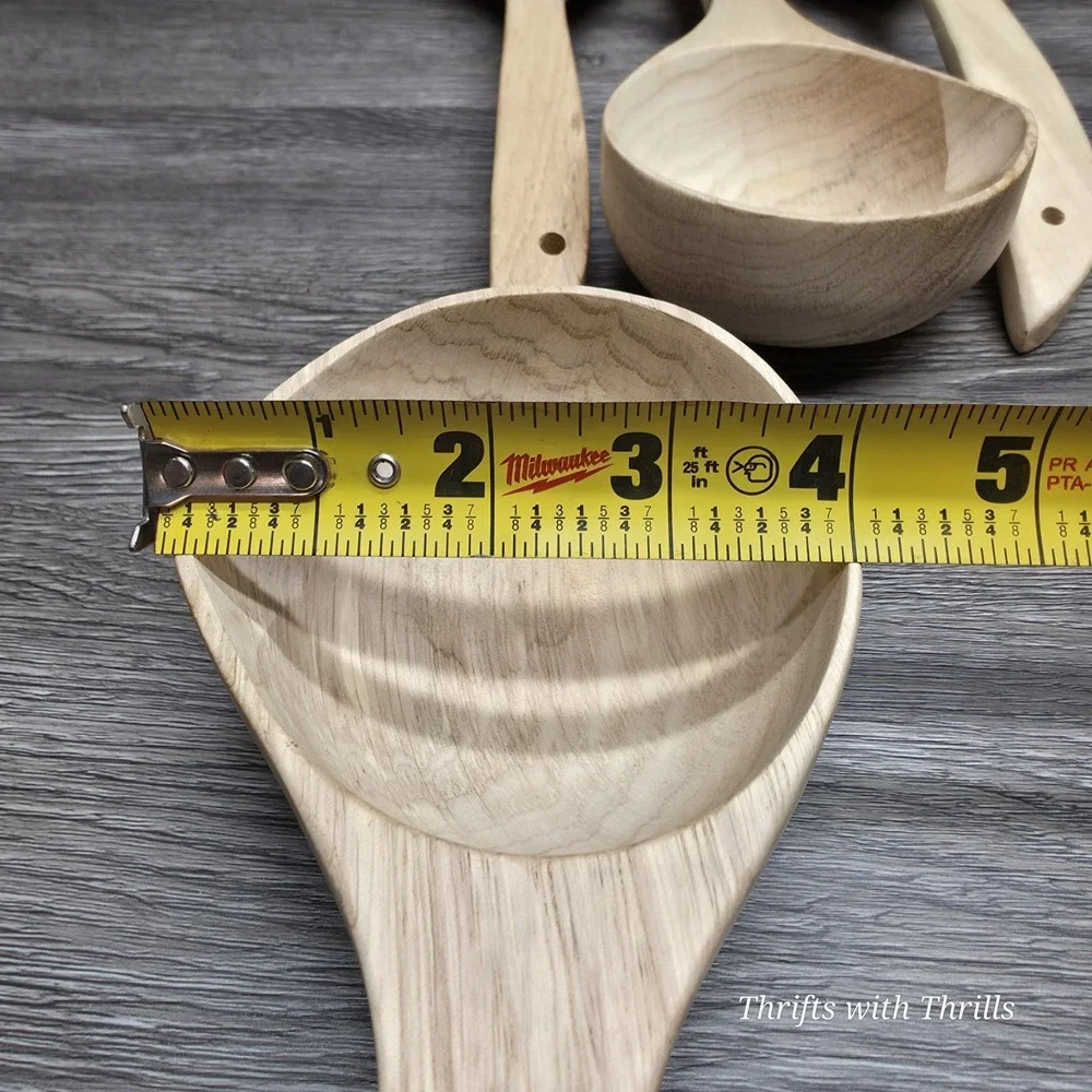 4 Peice Wooden Soup Ladles - Excellent For All Types Of Cooking And Serving Food